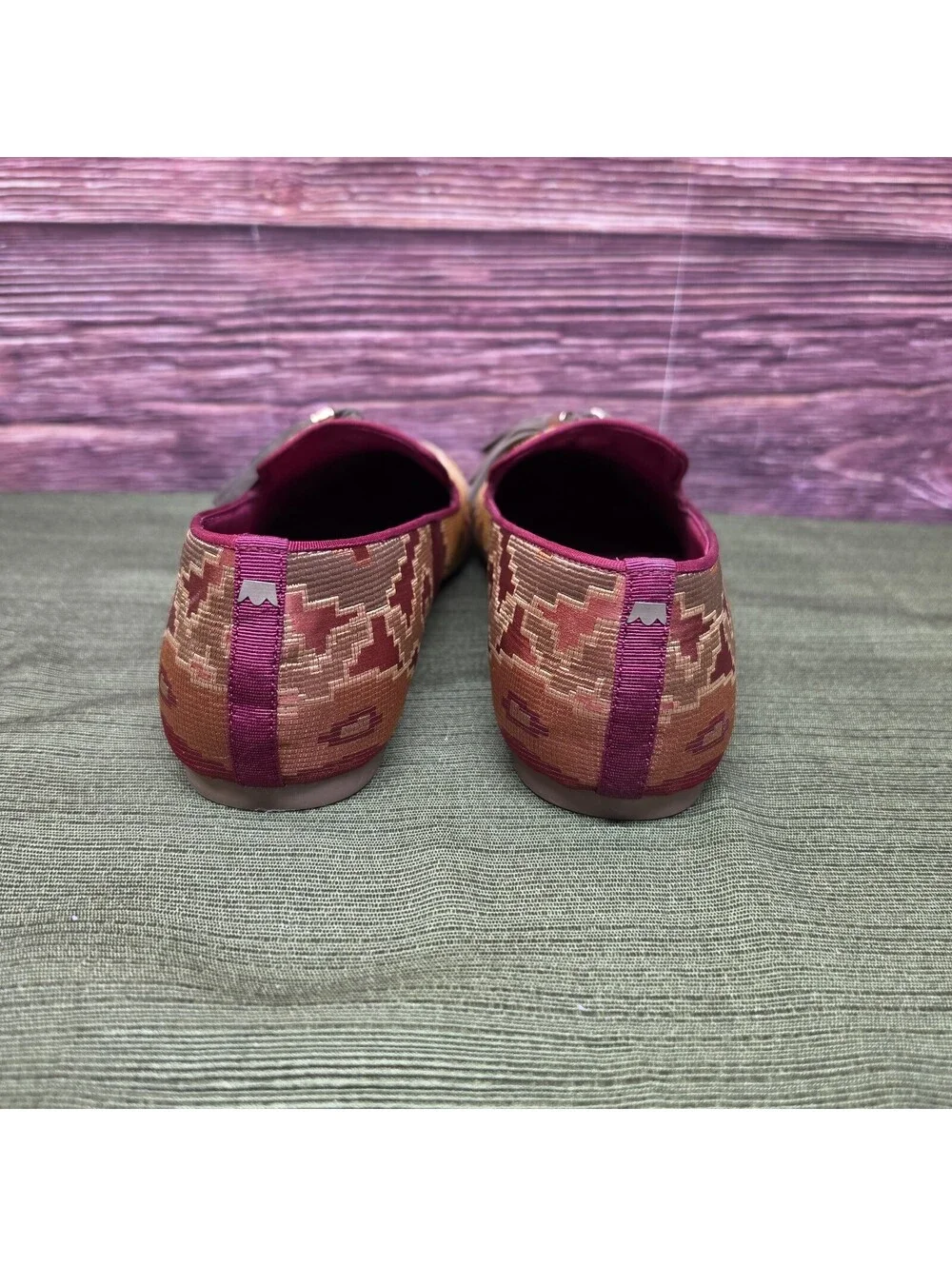 Birdies Starling Flat Women's Rust Tapestry Tassel Loafer Size 10.5